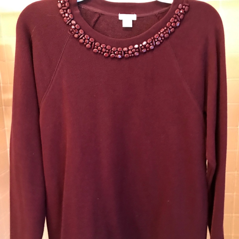 J Crew long sleeve embroidered sweater